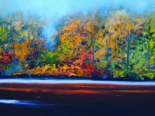Original art for sale at UGallery.com | Autumn Lights My Way by George Peebles | $2,700 | oil painting | 24' h x 48' w | photo 4