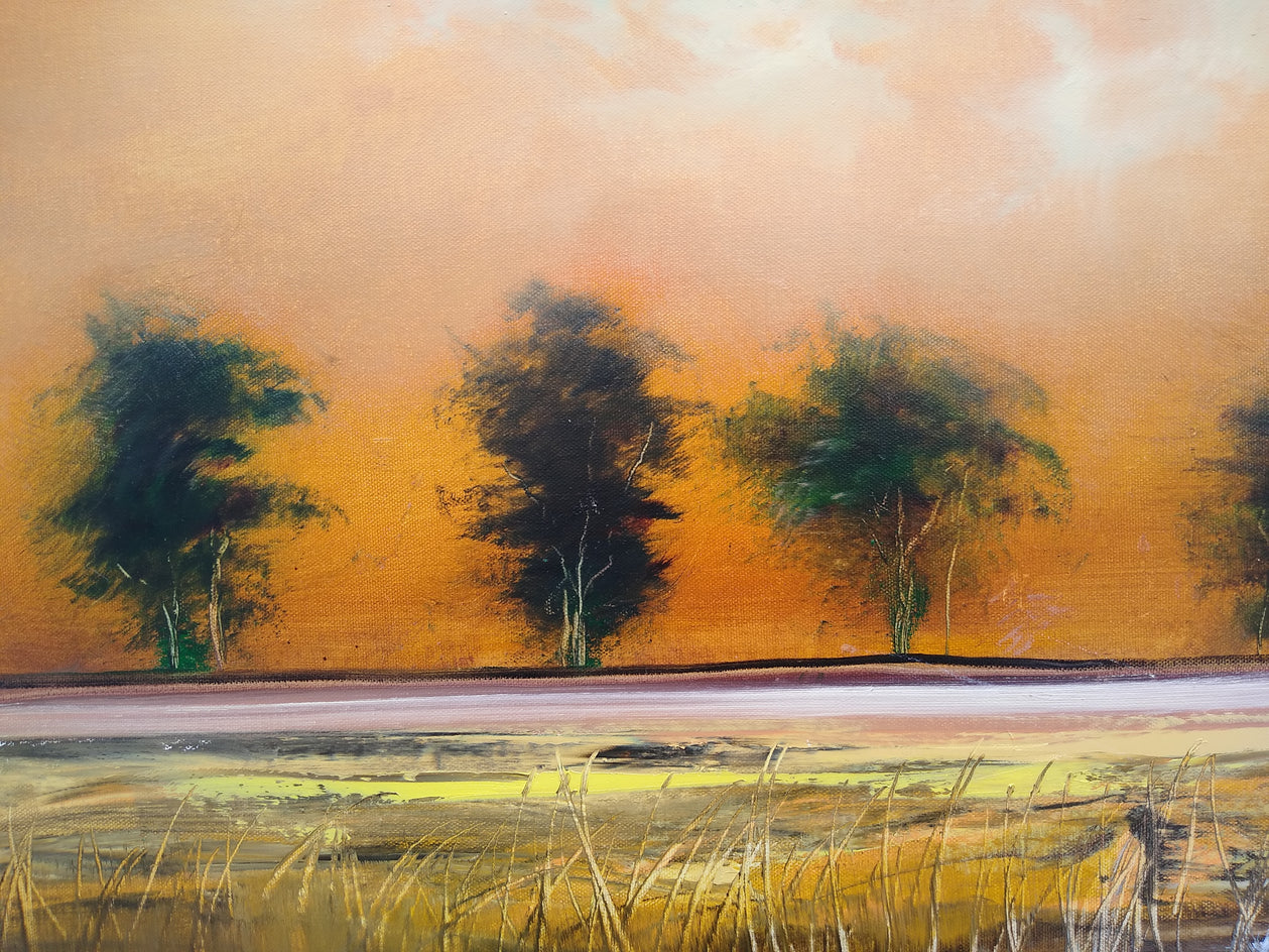 Down the Lane by George Peebles |  Closeup View of Artwork 