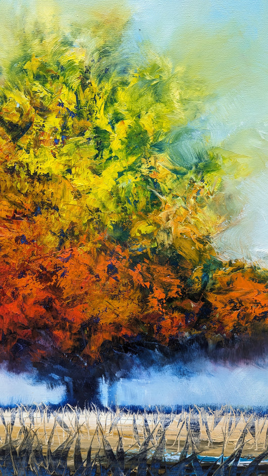 October Dreams by George Peebles |  Closeup View of Artwork 