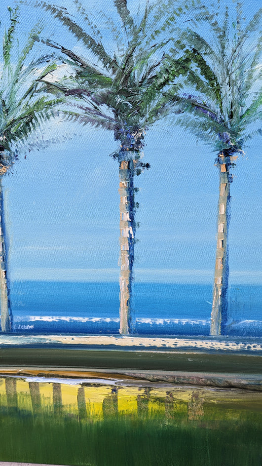 The Palm Trees by George Peebles |  Closeup View of Artwork 