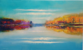 Original art for sale at UGallery.com | The River Walk by George Peebles | $6,200 | oil painting | 36' h x 60' w | thumbnail 1