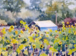 Original art for sale at UGallery.com | Girasoli nel Giardino by Catherine McCargar | $575 | watercolor painting | 12' h x 16' w | thumbnail 4