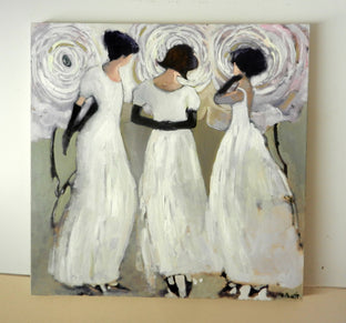 Original art for sale at UGallery.com | Girls in White Dresses by Mary Pratt | $3,000 | oil painting | 40' h x 40' w | photo 3
