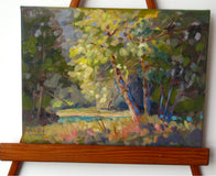 Original art for sale at UGallery.com | Morning Along the River by Melissa Gannon | $300 | acrylic painting | 11' h x 14' w | thumbnail 3