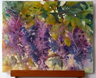 Original art for sale at UGallery.com | Mysteries of Purple & Green by Melissa Gannon | $600 | watercolor painting | 16' h x 20' w | thumbnail 3