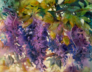 Original art for sale at UGallery.com | Mysteries of Purple & Green by Melissa Gannon | $600 | watercolor painting | 16' h x 20' w | photo 1