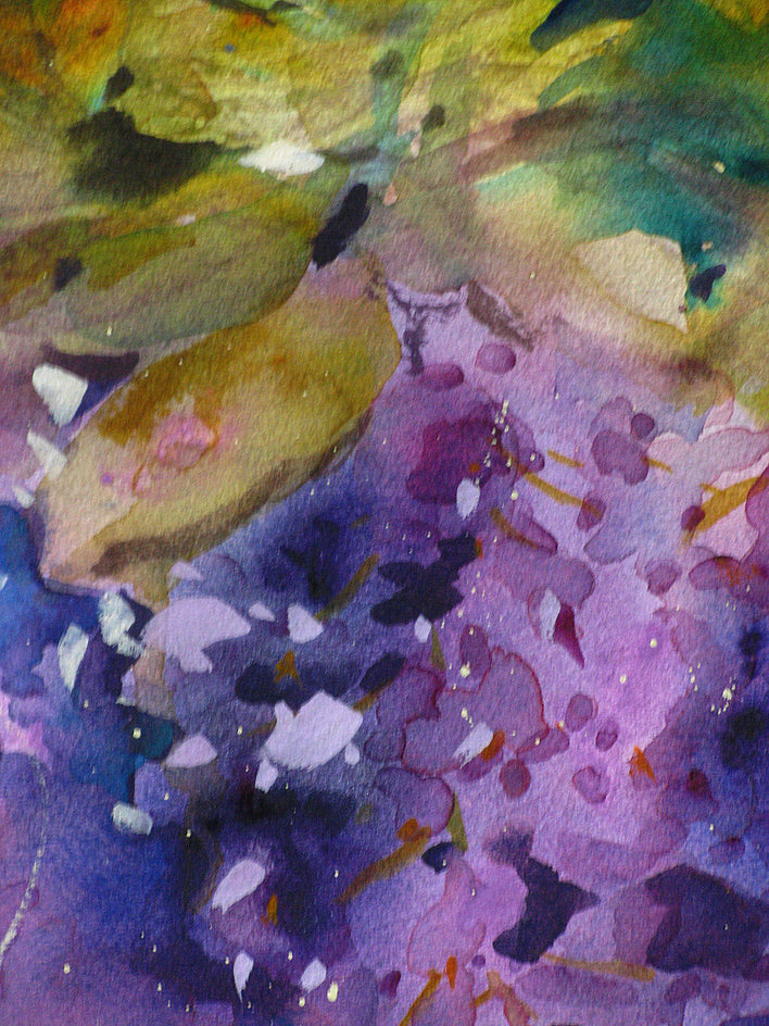Mysteries of Purple & Green by Melissa Gannon |  Closeup View of Artwork 