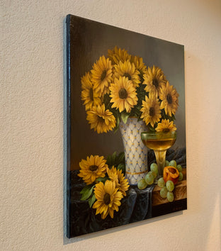 Original art for sale at UGallery.com | Golden Flowers by Nikolay Rizhankov | $800 | oil painting | 20' h x 16' w | photo 3