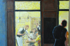 Original art for sale at UGallery.com | Bistro by Bertrand Girard | $2,300 | acrylic painting | 32' h x 26' w | thumbnail 4