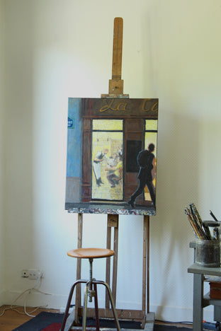 Original art for sale at UGallery.com | Bistro by Bertrand Girard | $2,300 | acrylic painting | 32' h x 26' w | photo 3