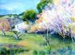 Original art for sale at UGallery.com | Green Valley Spring by Catherine McCargar | $600 | watercolor painting | 12' h x 16' w | thumbnail 1
