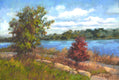Original art for sale at UGallery.com | Guarding River Park by Suzanne Massion | $375 | oil painting | 12' h x 18' w | thumbnail 1