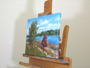 Original art for sale at UGallery.com | Guarding River Park by Suzanne Massion | $375 | oil painting | 12' h x 18' w | photo 2