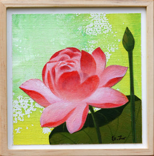 Four Lotus by Guigen Zha |   Closeup View of Artwork 
