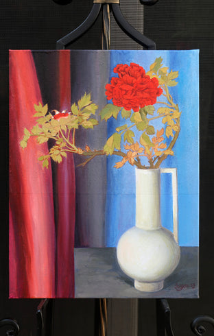 Red Peonies by Guigen Zha |  Context View of Artwork 