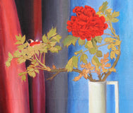 Original art for sale at UGallery.com | Red Peonies by Guigen Zha | $475 | mixed media artwork | 14' h x 11' w | thumbnail 4