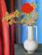 Original art for sale at UGallery.com | Red Peonies by Guigen Zha | $475 | mixed media artwork | 14' h x 11' w | thumbnail 1