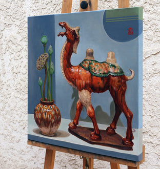 Original art for sale at UGallery.com | Bactrian Camel by Guigen Zha | $1,000 | oil painting | 20' h x 20' w | photo 2