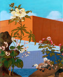 Original art for sale at UGallery.com | Flower and Bird I by Guigen Zha | $1,525 | oil painting | 30' h x 24' w | thumbnail 1