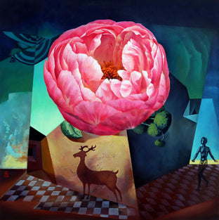 One Blossom One World. Peony & Deer I by Guigen Zha |  Artwork Main Image 