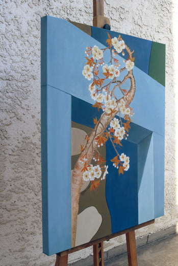 Out of the Wall by Guigen Zha |  Side View of Artwork 