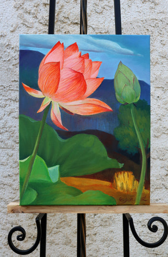 Red by Guigen Zha |  Side View of Artwork 