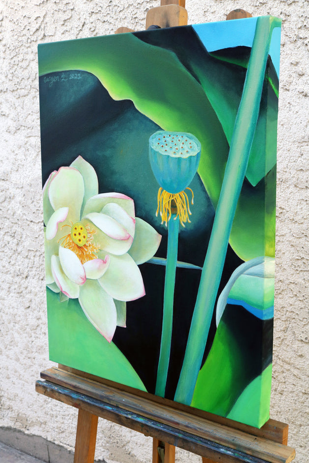 The Escaping by Guigen Zha |  Side View of Artwork 