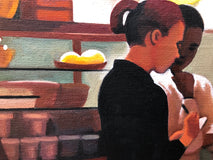 Original art for sale at UGallery.com | Downtown Cafe by Hadley Northrop | $1,200 | oil painting | 16' h x 20' w | thumbnail 4