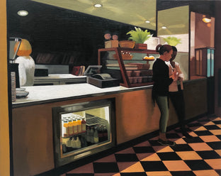 Original art for sale at UGallery.com | Downtown Cafe by Hadley Northrop | $1,200 | oil painting | 16' h x 20' w | photo 1