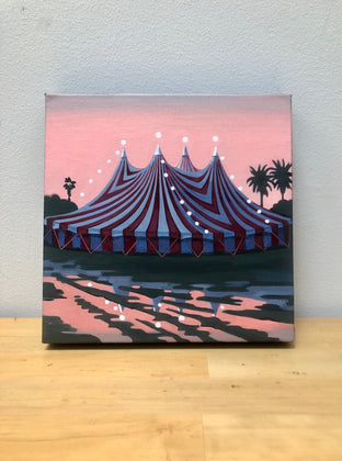 Original art for sale at UGallery.com | Pink Sky Circus by Hadley Northrop | $525 | oil painting | 10' h x 10' w | photo 3