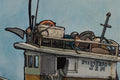Original art for sale at UGallery.com | Fishing Boat, Brazil 1 by Hano Dercksen | $475 | mixed media artwork | 8.25' h x 11.6' w | thumbnail 2
