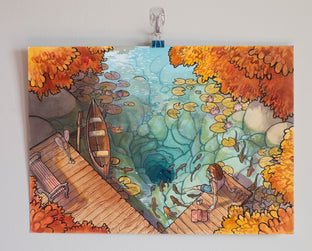 The Lagoon by Hano Dercksen |  Side View of Artwork 