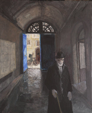 Original art for sale at UGallery.com | An Old Parisian by Bertrand Girard | $1,900 | acrylic painting | 24' h x 20' w | photo 1