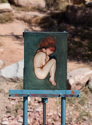 Original art for sale at UGallery.com | Head on Fire by McGarren Flack | $1,275 | oil painting | 16' h x 12' w | photo 3