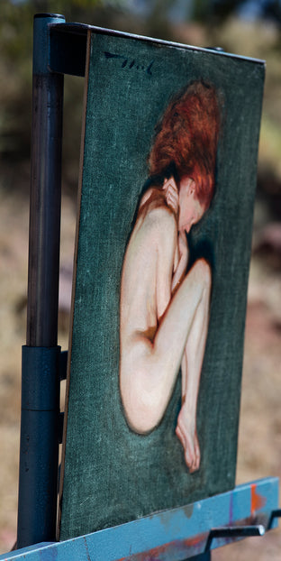 Original art for sale at UGallery.com | Head on Fire by McGarren Flack | $1,275 | oil painting | 16' h x 12' w | photo 2