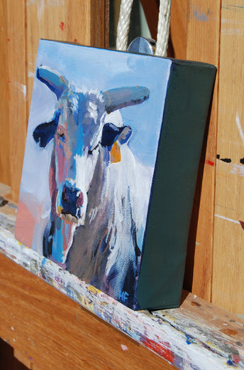 Bright Bull by Heather Foster |  Side View of Artwork 