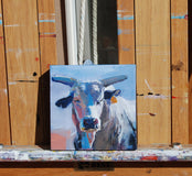 Original art for sale at UGallery.com | Bright Bull by Heather Foster | $375 | acrylic painting | 6' h x 6' w | thumbnail 3