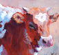 Original art for sale at UGallery.com | Fiery Calf by Heather Foster | $1,950 | acrylic painting | 24' h x 12' w | thumbnail 4