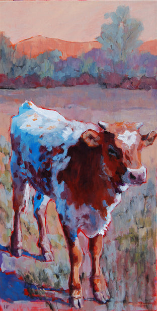Original art for sale at UGallery.com | Fiery Calf by Heather Foster | $1,950 | acrylic painting | 24' h x 12' w | photo 1