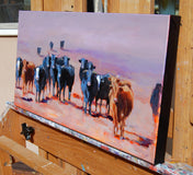 Original art for sale at UGallery.com | Gathering on the Plains by Heather Foster | $1,950 | acrylic painting | 12' h x 24' w | thumbnail 2