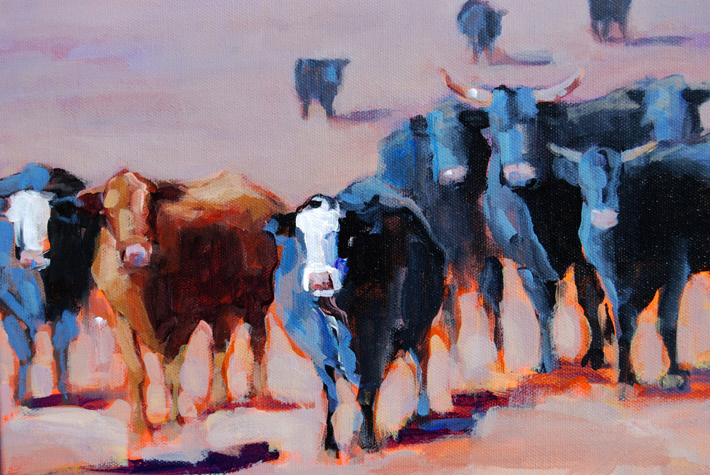 Gathering on the Plains by Heather Foster |  Closeup View of Artwork 