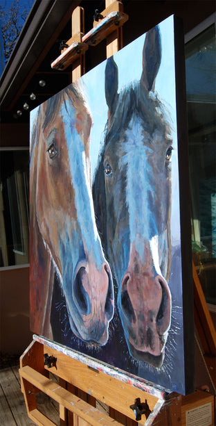 Hey Friend, Why the Long Face? by Heather Foster |  Side View of Artwork 