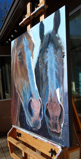 Hey Friend, Why the Long Face? by Heather Foster |  Side View of Artwork 