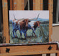 Original art for sale at UGallery.com | Pagosa 2 Bulls by Heather Foster | $1,950 | acrylic painting | 16' h x 20' w | thumbnail 3