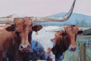 Pagosa 2 Bulls by Heather Foster |   Closeup View of Artwork 