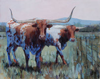 Original art for sale at UGallery.com | Pagosa 2 Bulls by Heather Foster | $1,950 | acrylic painting | 16' h x 20' w | thumbnail 1