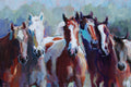 Original art for sale at UGallery.com | Say Cheese by Heather Foster | $1,950 | acrylic painting | 12' h x 24' w | thumbnail 4
