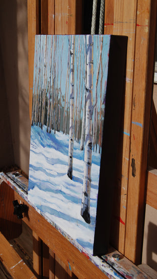 Snowy Aspen Path by Heather Foster |  Side View of Artwork 