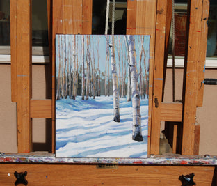 Snowy Aspen Path by Heather Foster |  Context View of Artwork 