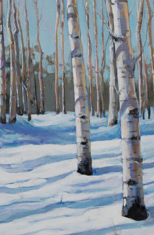 Snowy Aspen Path by Heather Foster |   Closeup View of Artwork 